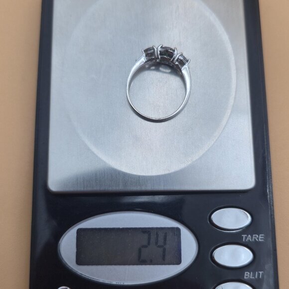 Size 8.75 Sterling Silver Colorful Triple Cubic Zirconia Band Ring A5882 - Picture 9 of 9